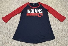 Cleveland Indians Women's Scoop Neck Football-Style Tee with Chief Wahoo Logo — listing 3
