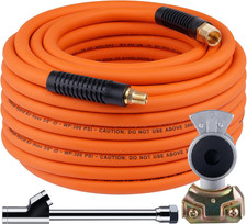 Blue Rubber Air Hose with Brass Quick-Connect Coupler and Tire Chuck (300 PSI) — listing 4