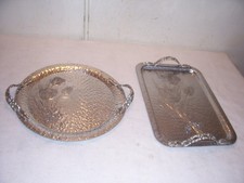 Rodney Kent Hand-Wrought Aluminum Tulip Pattern Tray and Basket Dish Set — listing 4
