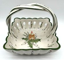 Hand-Painted Porcelain Cabinet Plate with Bluebird & Holly, Signed Lena Auila, 9 inch — listing 6
