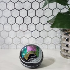 Contemporary Studio Art Glass Dichroic Iridescent Fan/Wing Form Vase, Signed & Dated 2011 — listing 6