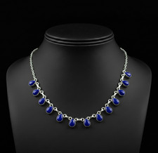 Sterling Silver Filigree Dangle Earrings with Lapis Lazuli / Blue Inlay 925 / Sterling — listing 5