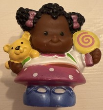 Vintage Resin Figurine of African American Girl in Sun Hat with Pink Beads and Red Shoes — listing 6