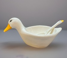 Vintage Figural Duck Ceramic Lusterware Sugar Shaker / Muffineer Yes - says Japan or Made in Japan