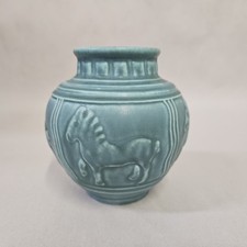 Rookwood Pottery Floriform Vase with Ruffled Rim, Blue-Green Drip Glaze, 7 in — listing 2