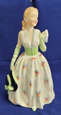 Royal Doulton 'Carolyn' HN 2974 Bone China Figurine, Seated Lady in Green Dress — listing 5