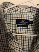 Vineyard Vines Classic Fit Whale Shirt, Men's Long Sleeve Button-Down, Navy Striped, Size S