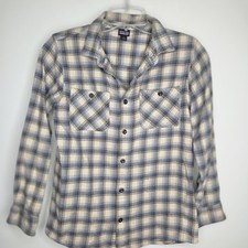 Patagonia Kids' Organic Cotton Flannel Shirt, Girls XS (5-6), Cream Plaid, listing 3