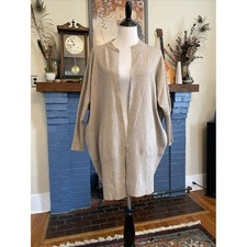 Andrea Jovine Wool Blend Ribbed Knit Cardigan, Charcoal Marled, Size XS — listing 4
