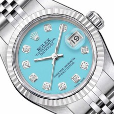 Rolex-Signed Ladies Quartz Dress Watch, Gold-Tone Hexagonal Case with Rhinestone/Diamond-Set Bezel and Mesh Bracelet — listing 3