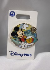 Disney Trading Pin - Surfboard with Moon, Stars & Hidden Mickey (Blue/Red Fish Tail) — listing 5