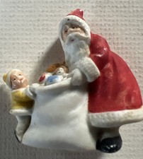 Antique Bisque Porcelain Santa Claus Bell-Form Christmas Ornaments, Pair — listing 4