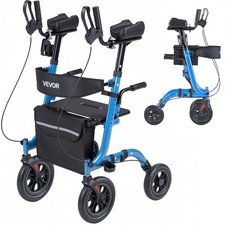 Blue Rollator Walker with Padded Seat, Wire Basket, and Hand Brakes — listing 6