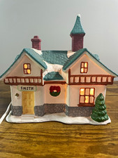 Ceramic Lighted Christmas Village Barn with Silo, Snow-Covered Red Barn Figurine — listing 5