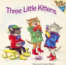 Plush Pink Cat/Kitten Baby Toy with "Three Little Kittens" Embroidery — listing 6