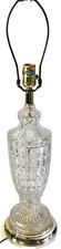 Vintage Hollywood Regency Cut Crystal & Brass Table Lamp with Prisms and Marble Base — listing 6