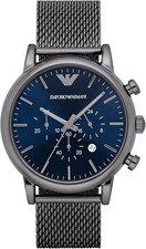 Emporio Armani Luigi Chronograph Watch, Olive/Gunmetal Mesh Bracelet, listing 5