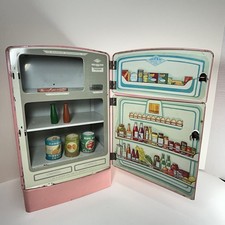 Vintage Wolverine "Polar" Tin Litho Toy Refrigerator with Debossed Food Graphics — listing 2