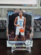 Caleb Wilson 2024-25 Bowman Chrome University Prospects Mojo Refractor 1st Bowman UNC, listing 6