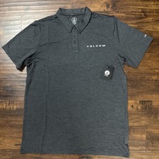 Volcom Men's Short Sleeve Polo Shirt Gray Heather Size Large — listing 4