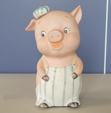 Lefton Ceramic Piggy Bank with Pink Bow and Floral Sprigs — listing 5