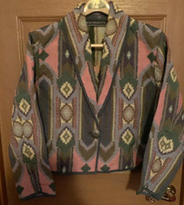 1980s/1990s Vintage New Identity Southwestern Tapestry Cropped Jacket with Concho Button, Size M/L — listing 6