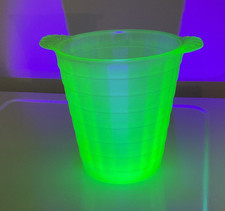 Frosted Glass Ice Bucket / Wine Chiller with Clear Square-and-Dot Motif — listing 5