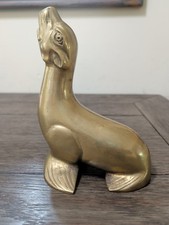 Pair of Vintage Solid Brass Sea Lion / Seal Figurines — listing 4