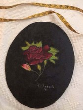 Vintage Hand-Painted Porcelain Rose Motif Small Dish / Nappy with Gold Rim, Made in Japan