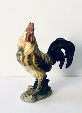 French Country 'Le Coq en Pâte Bistrot' Rooster Decorative Footed Tray with Checkerboard Border