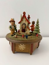 ANRI Hand-Carved Wood Girl Playing Balalaika Music Box - Thorens 'Lara's Theme' Movement — listing 4