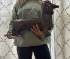 Handmade Folk Art Metal Whippet Greyhound Dog Sculpture