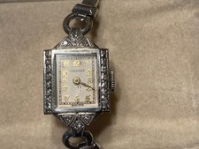 Vintage Longines Ladies' 14K White Gold Diamond Cocktail Wristwatch — listing 2