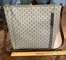 Fossil Waxed Canvas & Leather Crossbody Messenger Bag, listing 4