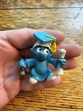 Vintage Graduate Smurf PVC Figurine with Cap, Gown, Book and Diploma — listing 2