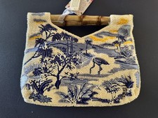 Floral Print Faux Leather Clutch with Bamboo Turn-Lock and Gold Chain Strap — listing 2