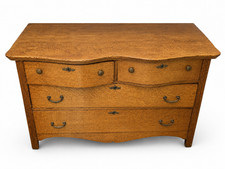 Antique Oak 3-Drawer Chest of Drawers with Porcelain Knobs, listing 2