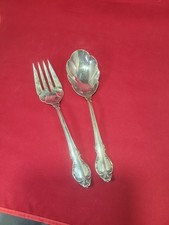Vintage Holmes & Edwards Silver-Plate Flatware Set (Incomplete) with Faux-Ivory/Bakelite Handled Knives in Fitted Wood Canteen Box — listing 2