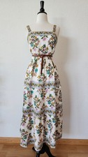 Pale Yellow Linen Sleeveless Maxi Dress with Matching Fringed Scarf, New with Tags — listing 6