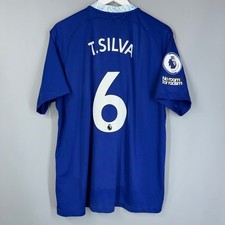 Chelsea FC 2023-24 Home Shirt with FA Cup Patches, T. Silva #6