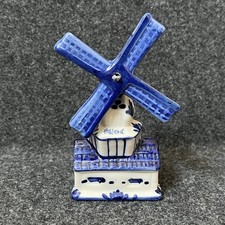 Delft Blue Hand-Painted Ceramic Windmill Figurine with Movable Sails Just Delft, listing 6