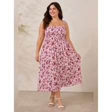 Torrid Floral Smocked Tiered Midi Dress Size 2 (Plus Size 18/20) — listing 5