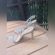 Rhinestone Crystal Mesh Pointed-Toe Stiletto Heels with Ruffle Detail — listing 6