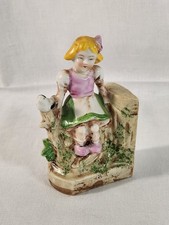 Vintage Hand-Painted Porcelain Figurine, Girl with Goose, likely Occupied Japan Era — listing 3