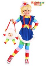 Rainbow Brite Adult Costume Dress - Blue with Rainbow Sleeves & Star Belt, Size XL — listing 2