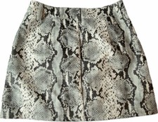 AKIRA Snake Print Mini Skirt Green Yellow Side Zip Size L — listing 2