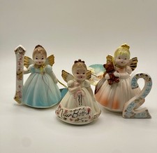 Josef Originals Birthday Girl Figurine Age 7 with Number 7 and Mandolin