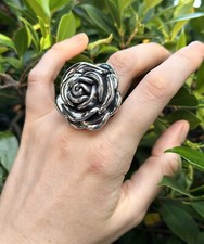 Vintage Sterling Silver Long-Stem Rose Figural Brooch