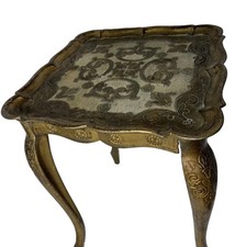 Vintage Italian Florentine Style Carved Wood Side Table with Cabriole Legs — listing 6