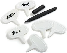 Set of 6 Metal Cheese Markers with Engraved Cheese Names